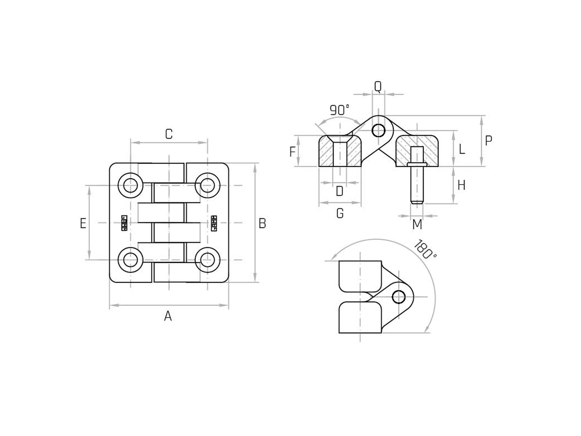 Hinge with pin and smooth hole - C/AC (Pack of 4pcs and 10pcs) - Gamm Hinge with pin and smooth hole - C/AC (Pack of 4pcs and 10pcs) - Gamm